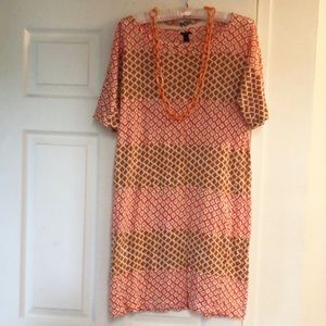 J Crew beautiful short sleeved dress size medium.